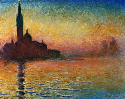 Sunset In Venice (San Giorgio Maggiore at Dusk) Claude Monet